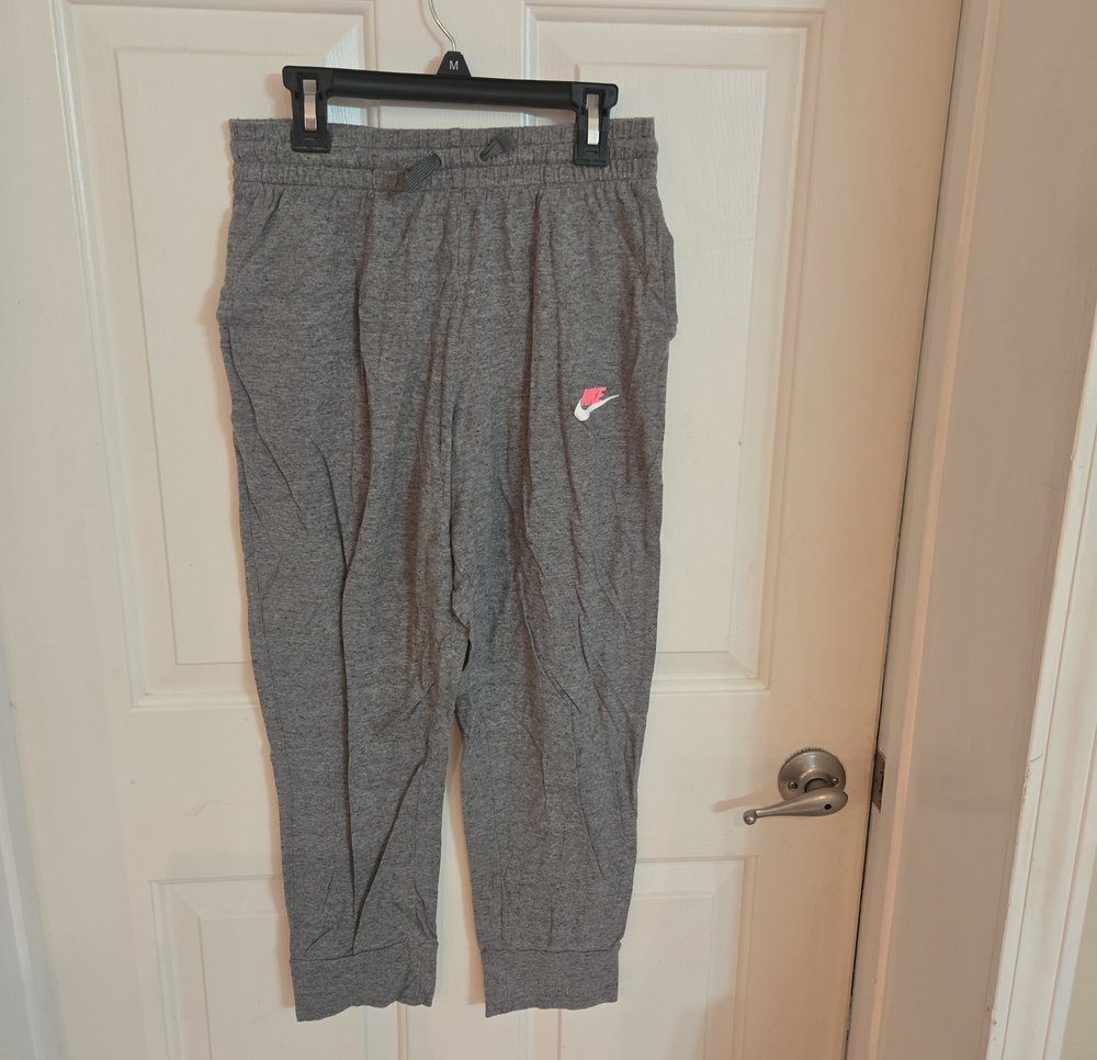 Nike GrayJogger Sweatpants with Pink Swoosh